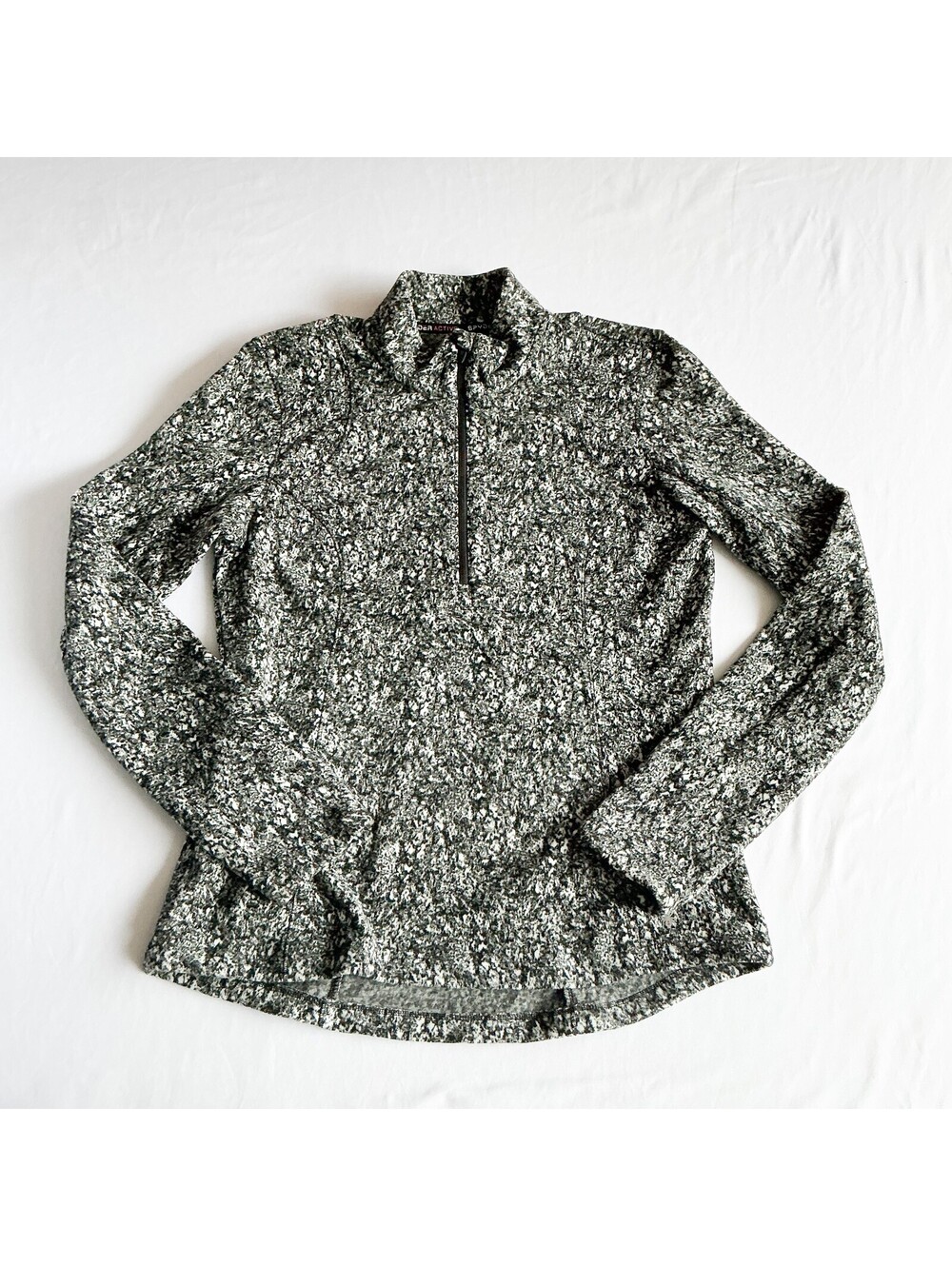 Spyder Active Women’s Quarter Zip Fleece Pullover Black White Print Size M